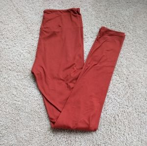LuLaRoe OS leggings-solid rust burnt orange leggin